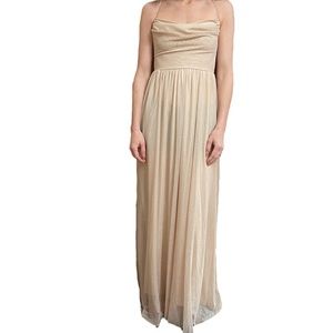 Gold Glitter Sleeveless Cross Back Dress